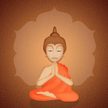 Illustration of Buddha statue Stock Illustration
