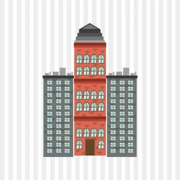 Illustration of building , vector design, building and real estate related Ilustración de archivo