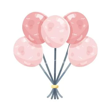 Illustration of bunch of pink balloons Stock Illustration