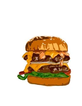 Illustration of burger. Stock Illustration