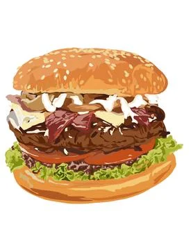 Illustration of burger. Stock Illustration