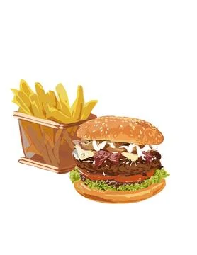 Illustration of burger. Stock Illustration