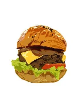 Illustration of burger. Stock Illustration