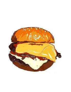 Illustration of burger. Stock Illustration
