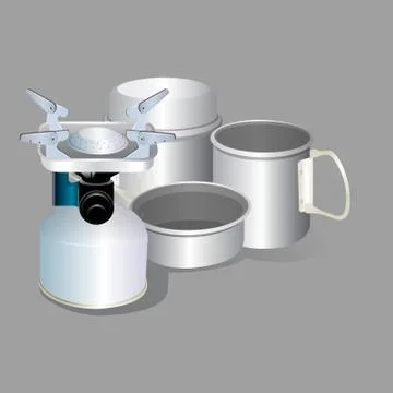 Illustration of burner, with gray background vector-eps Stock Illustration