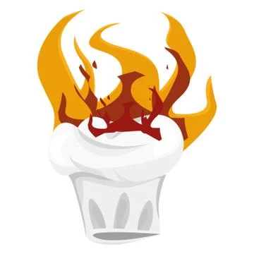 Illustration burning cooking hat Stock Illustration