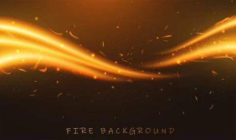 Illustration of burning fire flame on black background Stock Illustration