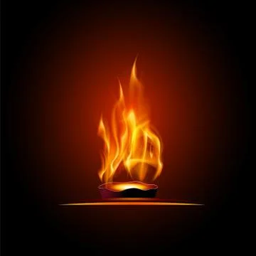 Illustration of burning fire flame, vector template. Stock Illustration