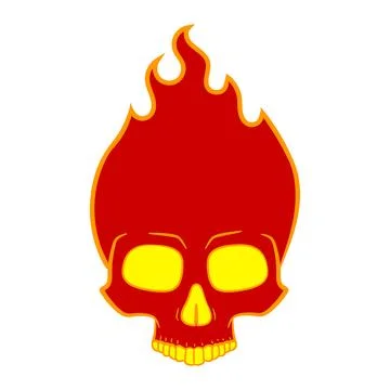Illustration of a burning skull. Vector. イラスト素材