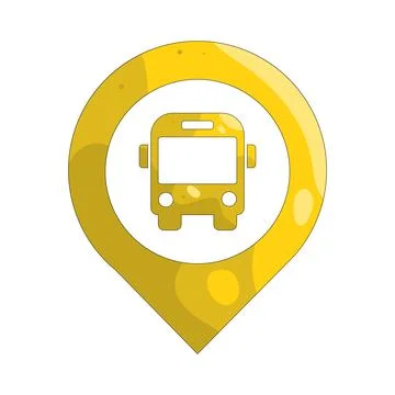Illustration of Bus stop location 스톡 일러스트