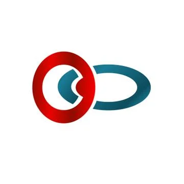 Illustration business logo with red and blue circle concept Stock Illustration