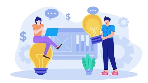 Illustration of business partner sharing idea concept animated video 库存影片 292840249