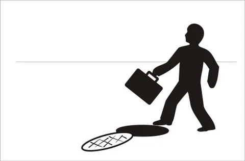 Illustration of a businessm?n making the wrong step Stock Illustration
