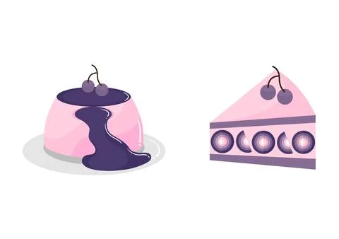 Illustration of cake and pudding with grape flavor Stock Illustration