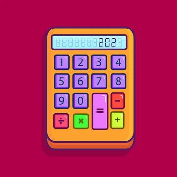 Illustration of a calculator vector design isolated on red background Stock Illustration