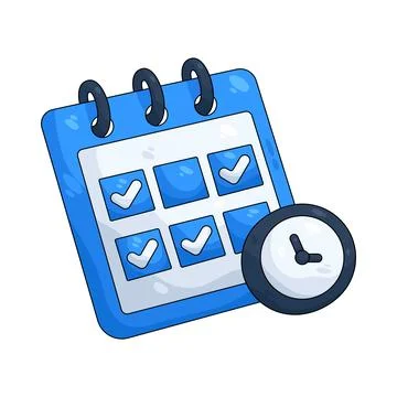 Illustration of calendar with a checkmark Stock Illustration