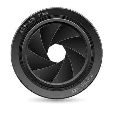 Illustration of camera lens, on white background for design Stock Illustration