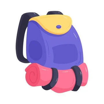 Illustration of camping backpack Stock Illustration