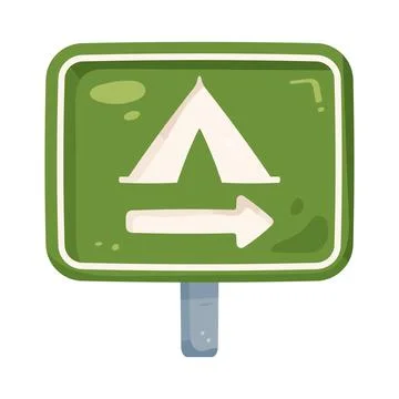 Illustration of camping direction sign Stock Illustration