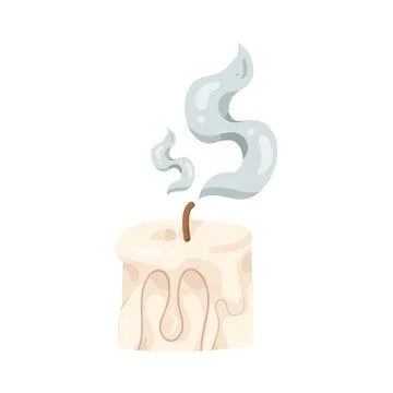Illustration of candle with smoke Ilustración de archivo
