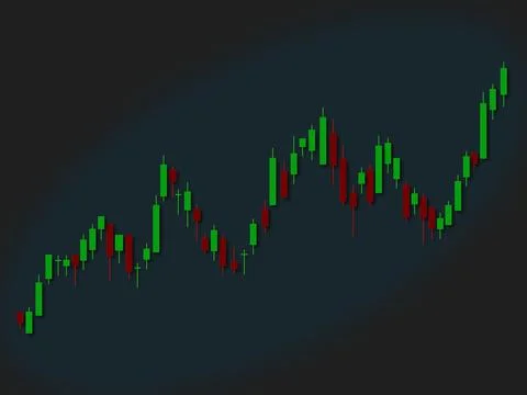 Illustration of Candlestick Chart Pattern of Bullish Market Trend Stock Illustration