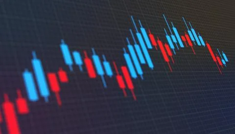 Illustration of a candlestick chart showing how a price goes up and down. Stock Illustration