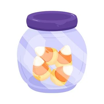 Illustration of candy corn jar Stock-Illustration
