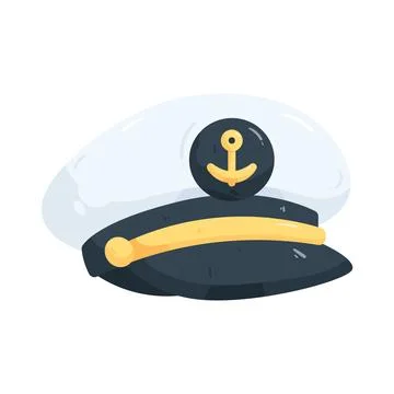 Illustration of captain hat Ilustração Stock