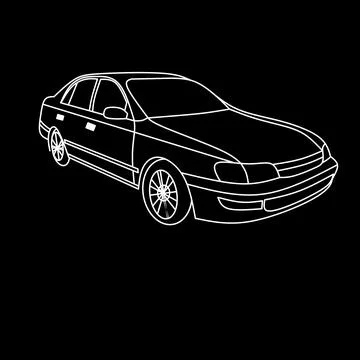 Illustration of a car image in black Stock Illustration