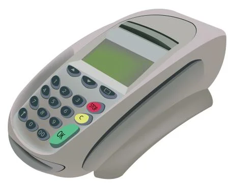 Illustration of a card payment machine isolated on a white background Stock Illustration
