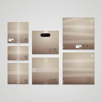 Illustration of cardboard boxes Stock Illustration