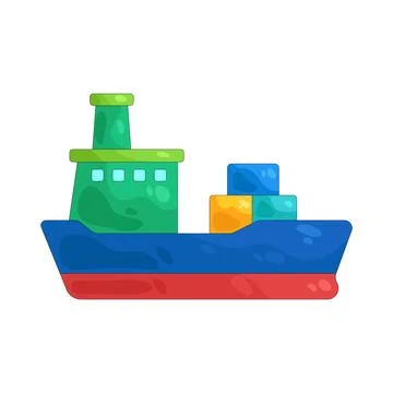 Illustration of cargo ship 스톡 일러스트