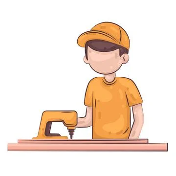 Illustration of carpenter Stock Illustration