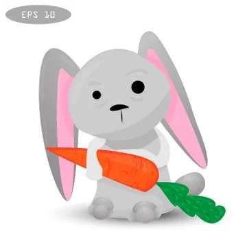 Illustration of cartoon rabbit vector Stock Illustration