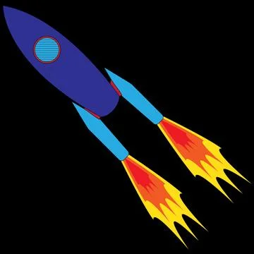 An illustration of a cartoon rocket Stock Illustration