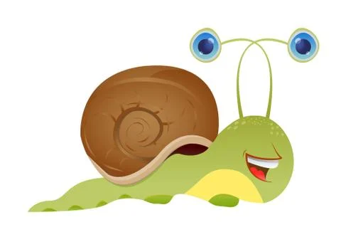 Illustration of Cartoon Snail. Vector Stock Illustration