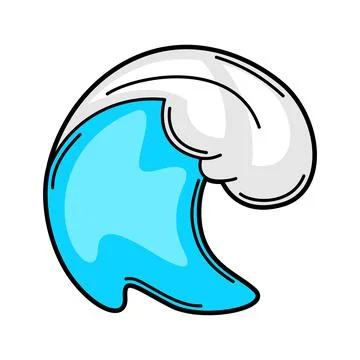 Illustration of cartoon wave. 스톡 일러스트
