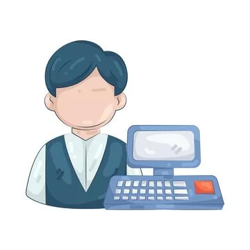 Illustration of cashier Stockillustratie