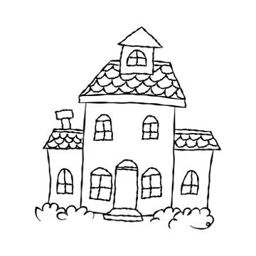 Illustration of Castle hand drawn Vector Stock Illustration