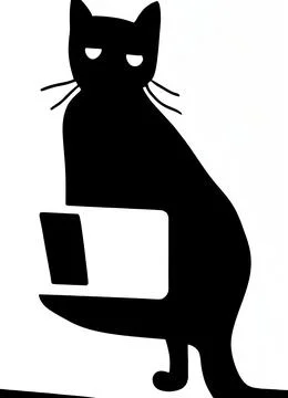 Illustration of cat with loptop Stock Illustration