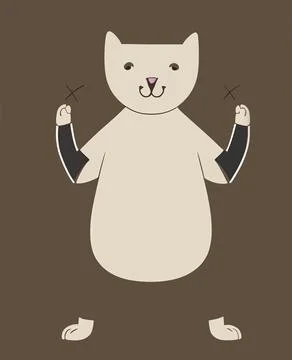 Illustration of cat practicing yoga Stock Illustration