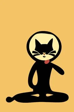 Illustration of cat practicing yoga Stock Illustration
