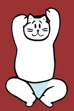 Illustration of cat practicing yoga Stock Illustration