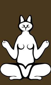 Illustration of cat practicing yoga Stock Illustration