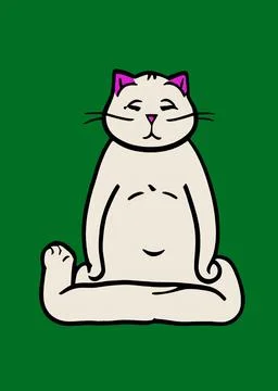 Illustration of cat practicing yoga Stock Illustration
