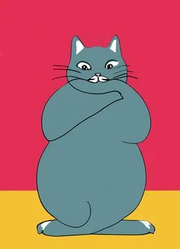 Illustration of cat practicing yoga Stock Illustration