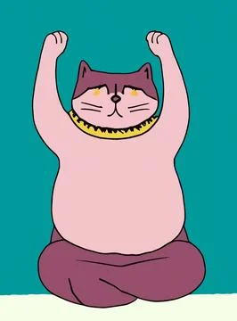 Illustration of cat practicing yoga Stock Illustration
