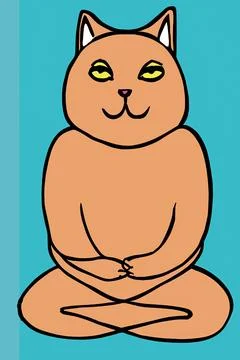 Illustration of cat practicing yoga Stock Illustration
