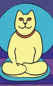 Illustration of cat practicing yoga Stock Illustration
