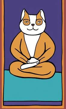 Illustration of cat practicing yoga Stock Illustration